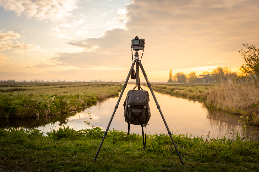 Photo of a tripod in the field